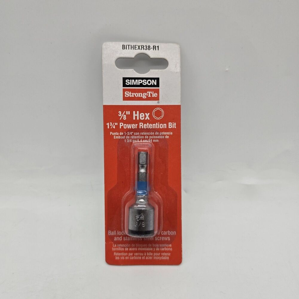 Simpson Strong Tie 3/8" Hex Power Retention Bit #BITHEXR38-R1 New